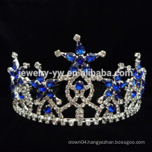 Fashion Design Blue Snowflake Tiara Pageant Crown for male